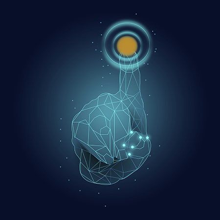 Touch of the future AI hand vector